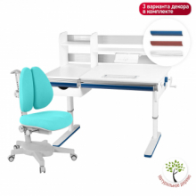 комплект kinderzen wunderkind multicolor парта + кресло + надстройка + ящик + органайзер + подставка для книг Kinderzen Wunderkind Set